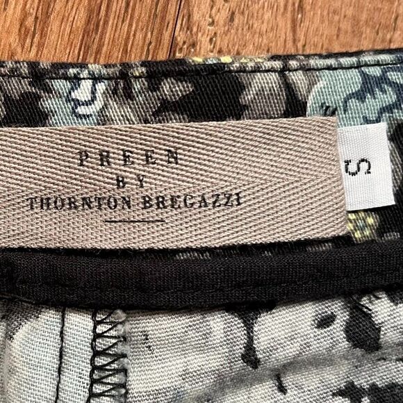 PREEN by THORNTON BREGAZZI Multicolor Floral Stretch Cotton Trousers Pants Sz S - Picture 3 of 9